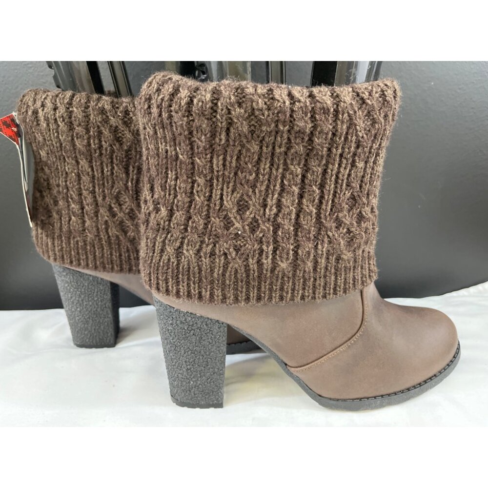 Muk Luks Women's Brown Heeled Ankle Boots Size 9 SKU 6219